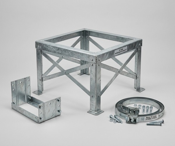RI-12200 Water Heater Stand Full Kit with Expansion Tank Bracket and Seismic Straps product listing image