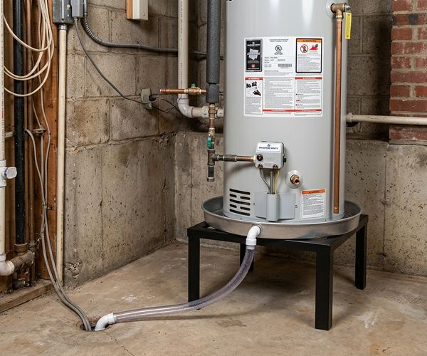RI-11562 Water Heater Stand Kit with Drain Pan product application image