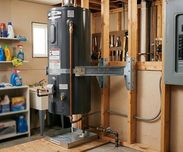 RI-12195 Water Heater Wall Mount Bracket Kit product application image